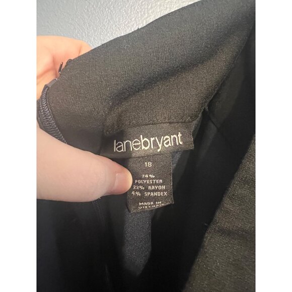 Lane Bryant Mini Skirt Color Block Black & Blue Stretch, Zip Back Size 18 - Picture 4 of 6